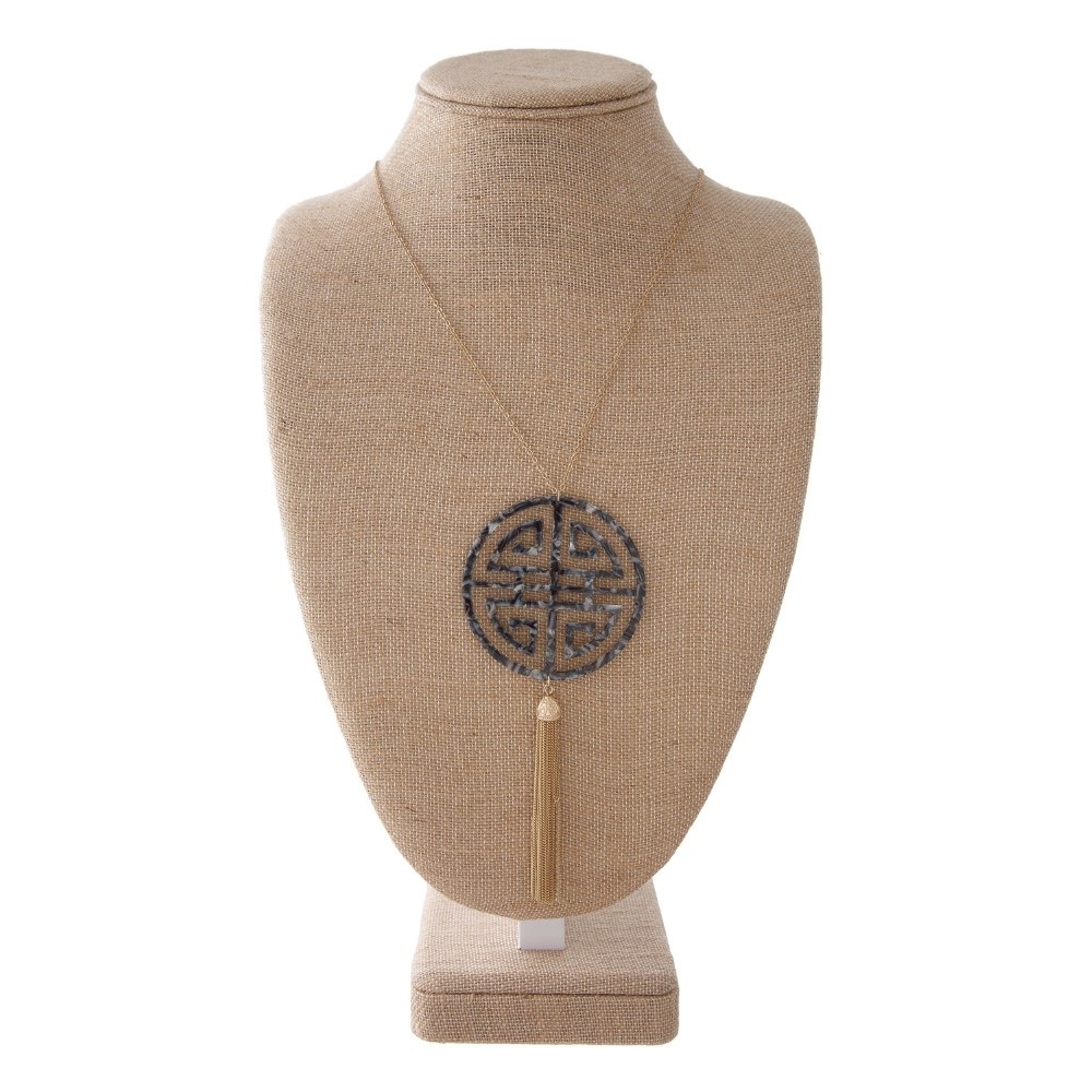 Gold Tone Necklace - Black